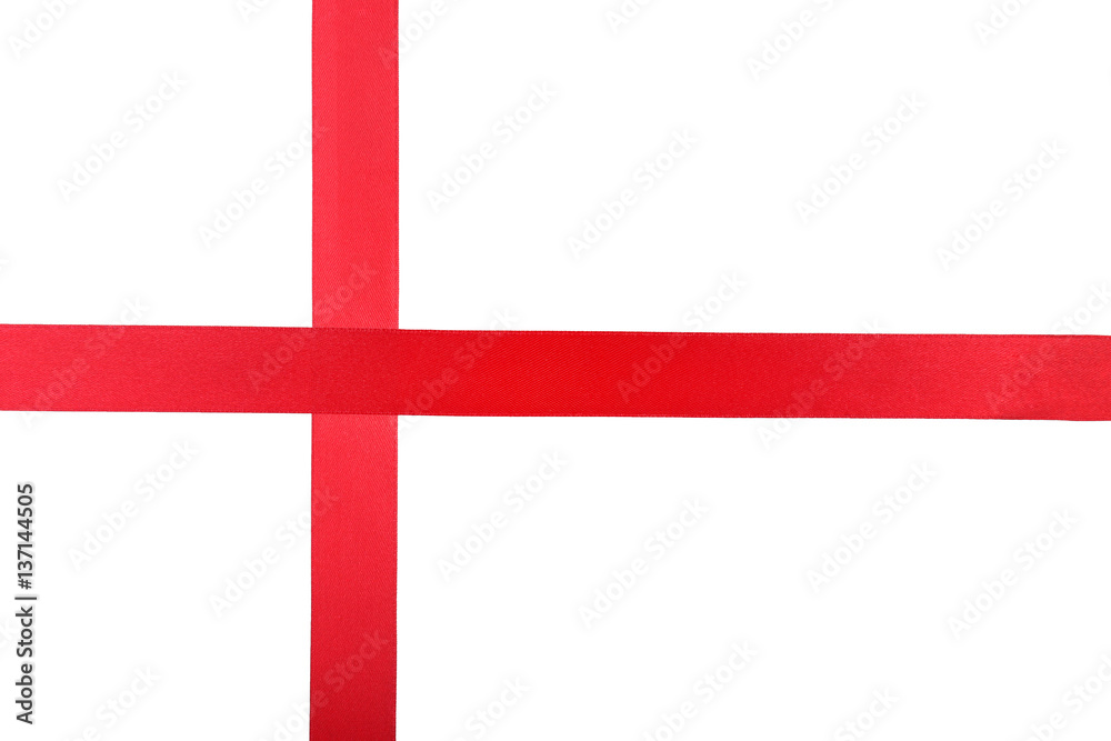Silk red ribbon isolated on white Silk red ribbon isolated on white