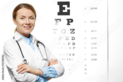 Young happy female doctor o...