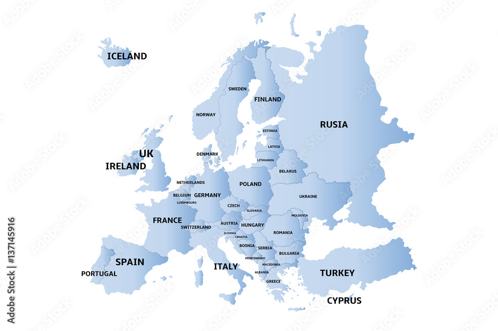 Fototapeta blue map of europe