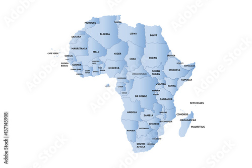 blue map of africa