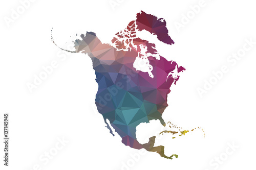 low poly north america