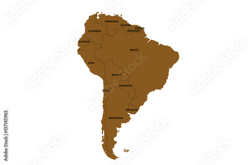 map of south america with countries