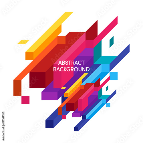 Abstract colorful geometric isometric background vector illustration