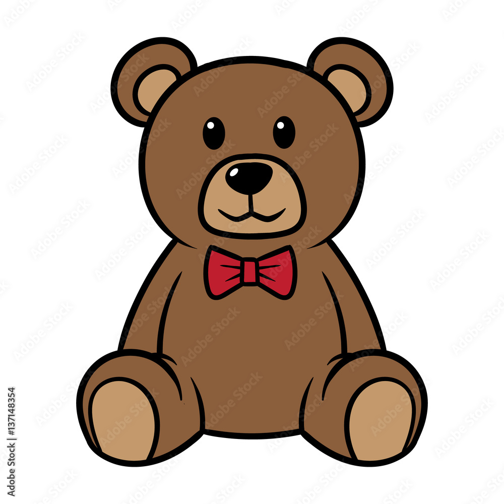 Naklejka premium Cartoon Teddy Bear Vector Illustration