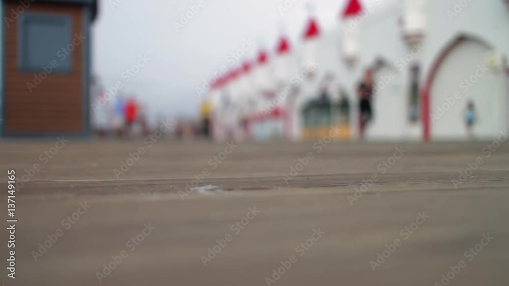 Background close up of the boardwalk in Ocean City, NJ, in the early morning