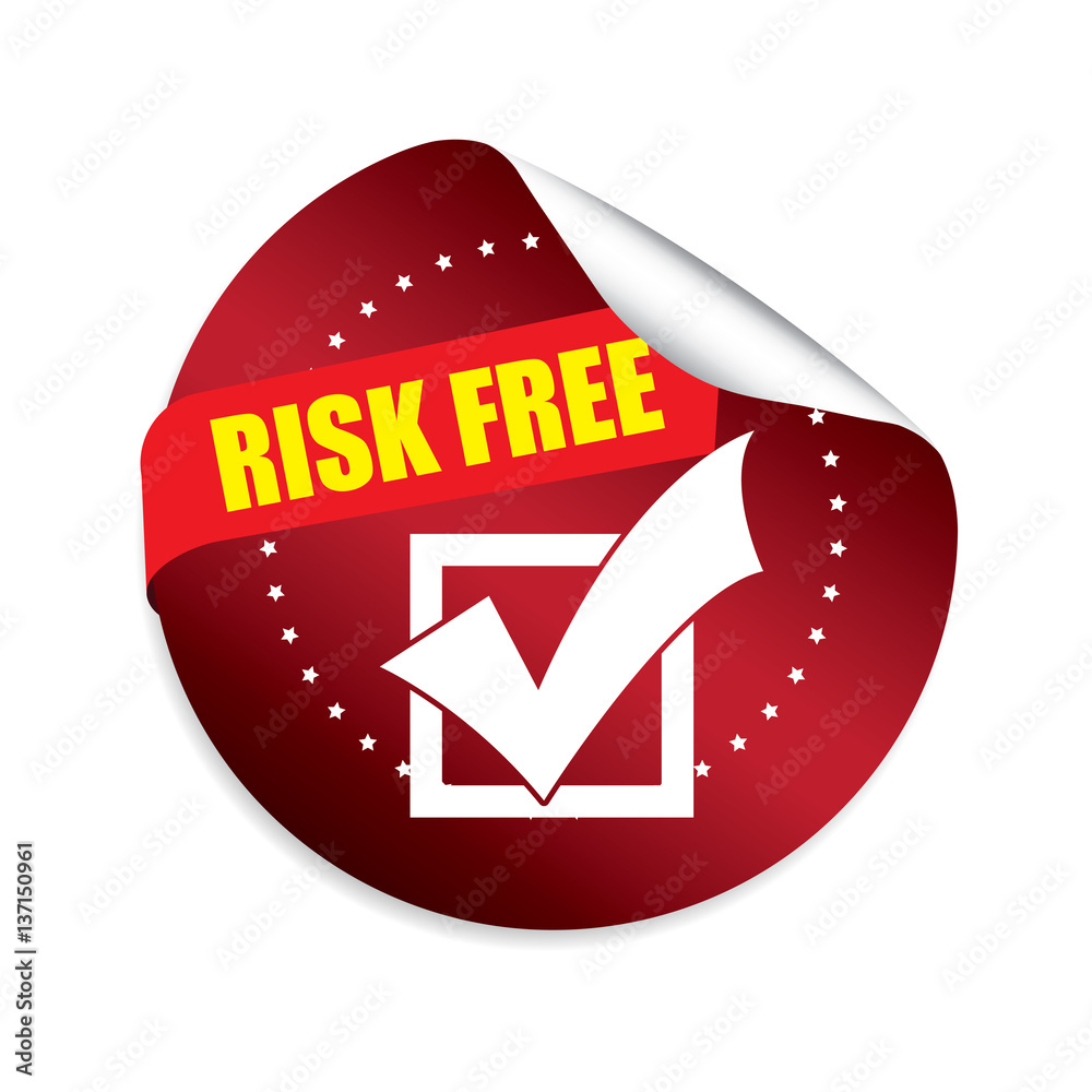 Risk free red Round Stickers. Stock Illustration | Adobe Stock