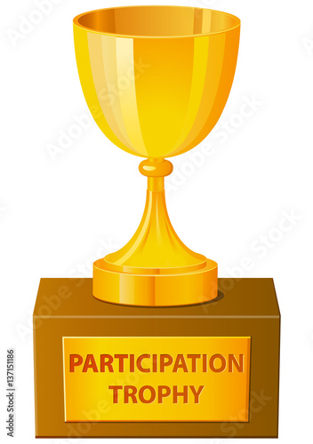 Participation trophy vector in 3D