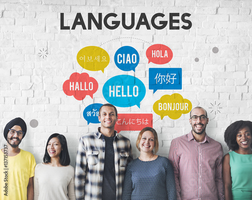 Tableau sur toile Multilingual Greetings Languages Concept