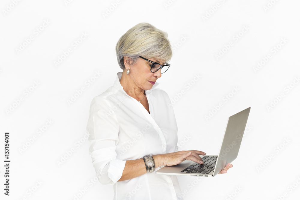 Caucasian Business Woman Laptop Unhappy Caucasian Business Woman Laptop Unhappy