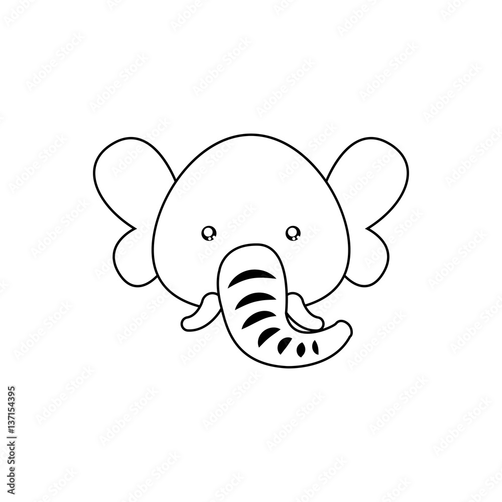 Fototapeta premium Elephant Drawing Face