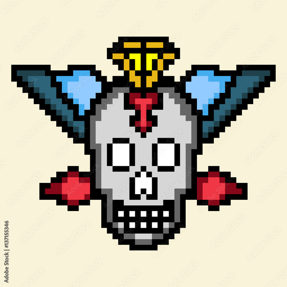 Fototapeta premium Skull Pixel