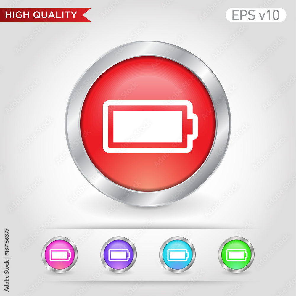 Battery level icon. Button with battery level icon. Modern UI vector. Battery level icon. Button with battery level icon. Modern UI vector.