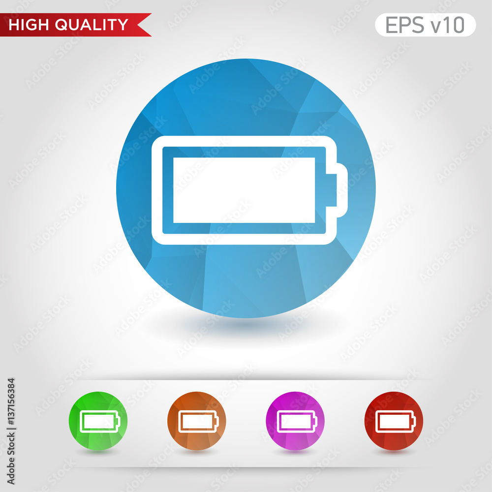 Battery level icon. Button with battery level icon. Modern UI vector. Battery level icon. Button with battery level icon. Modern UI vector.