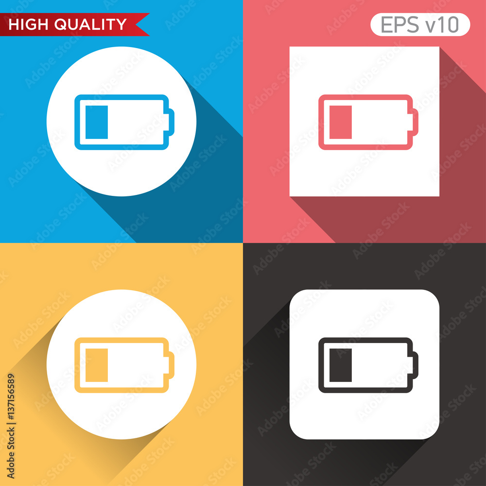 Battery level icon. Button with battery level icon. Modern UI vector. Battery level icon. Button with battery level icon. Modern UI vector.