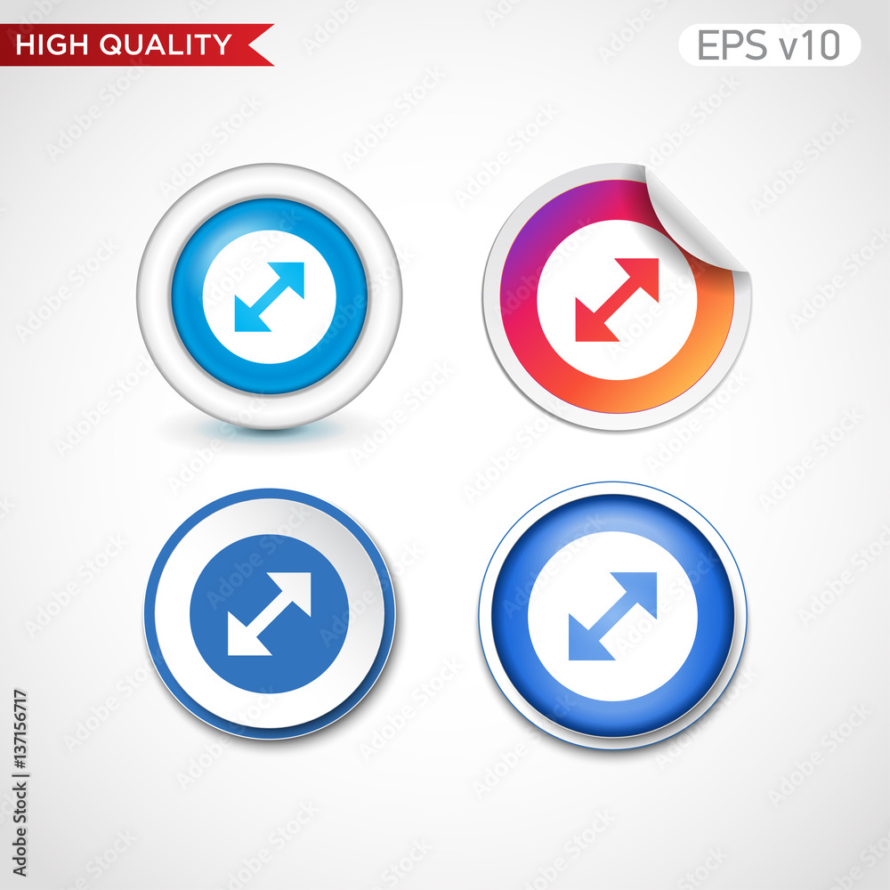 Diagonal arrows icon. Button with arrows icon. Modern UI vector. Diagonal arrows icon. Button with arrows icon. Modern UI vector.