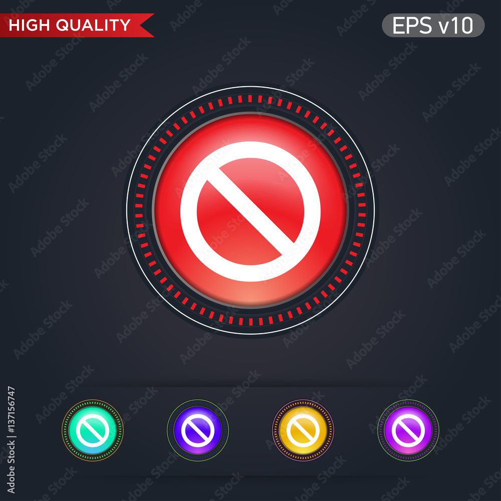 Fototapeta premium Stop icon. Button with stop icon. Modern UI vector.