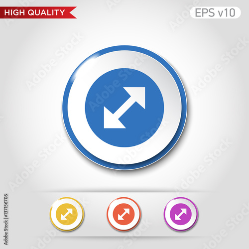 Free Download Diagonal arrows icon. Button with arrows icon. Modern UI vector. - GFXLoad