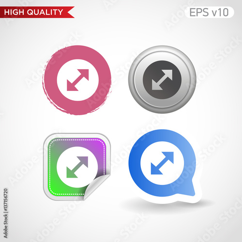 Diagonal arrows icon. Button with arrows icon. Modern UI vector.