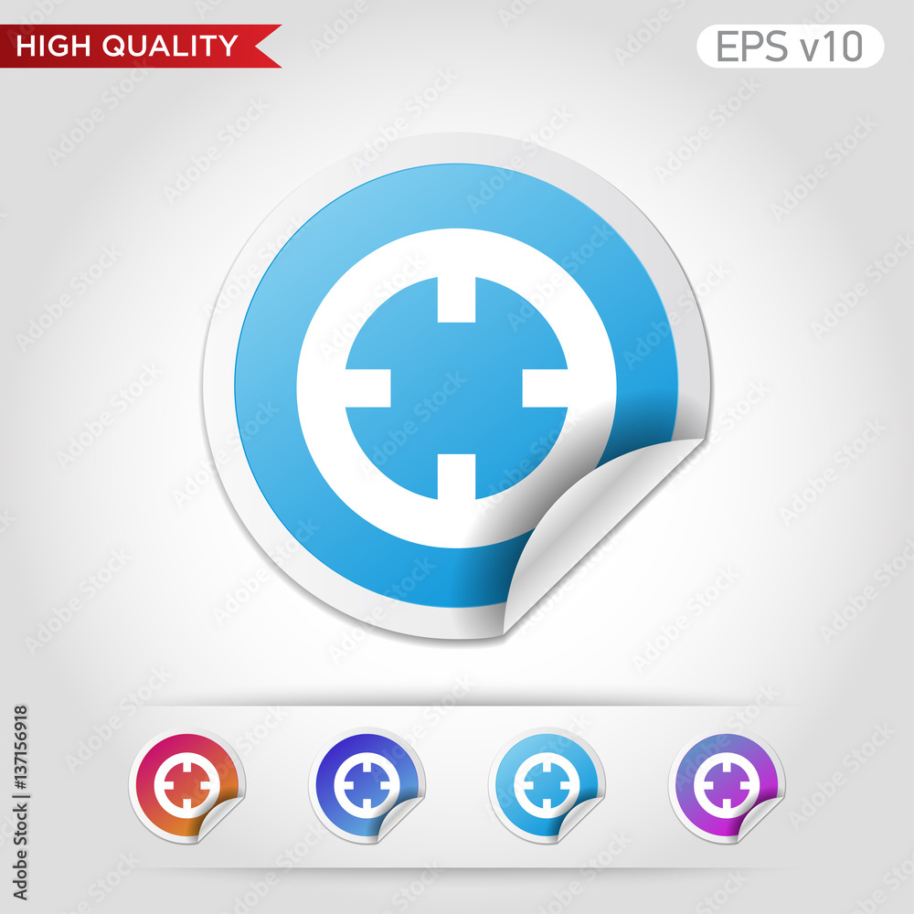 Fototapeta premium Target icon. Button with target level icon. Modern UI vector.