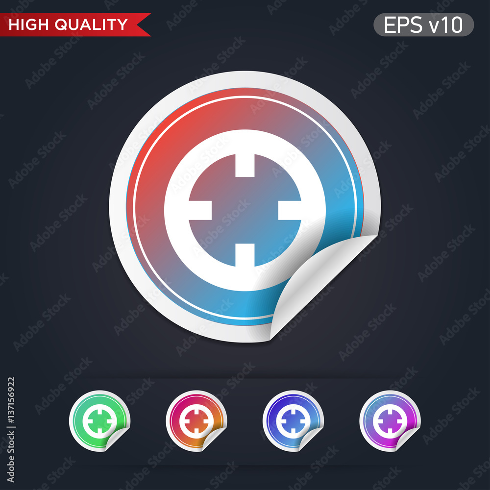Target icon. Button with target level icon. Modern UI vector. Target icon. Button with target level icon. Modern UI vector.
