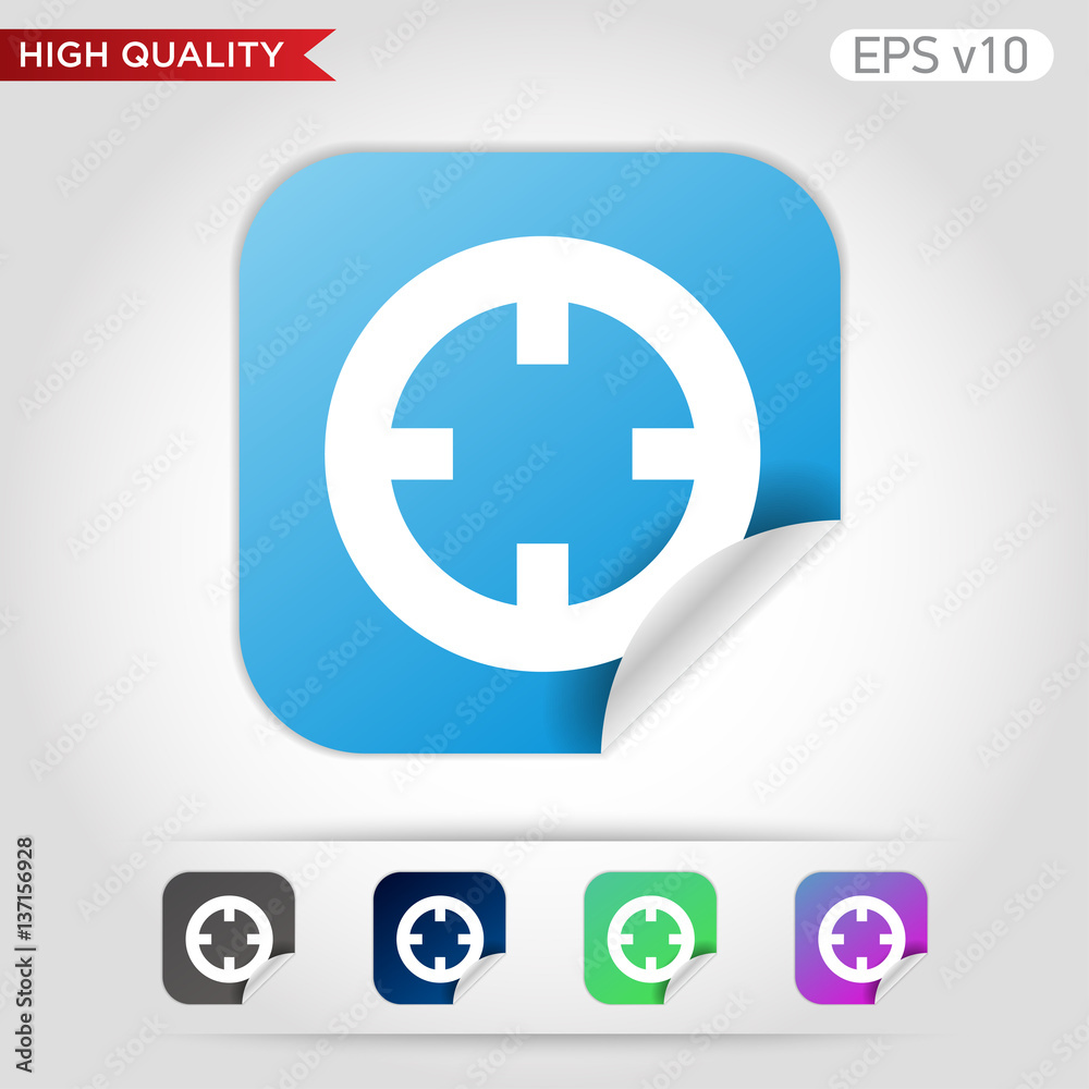 Target icon. Button with target level icon. Modern UI vector. Target icon. Button with target level icon. Modern UI vector.