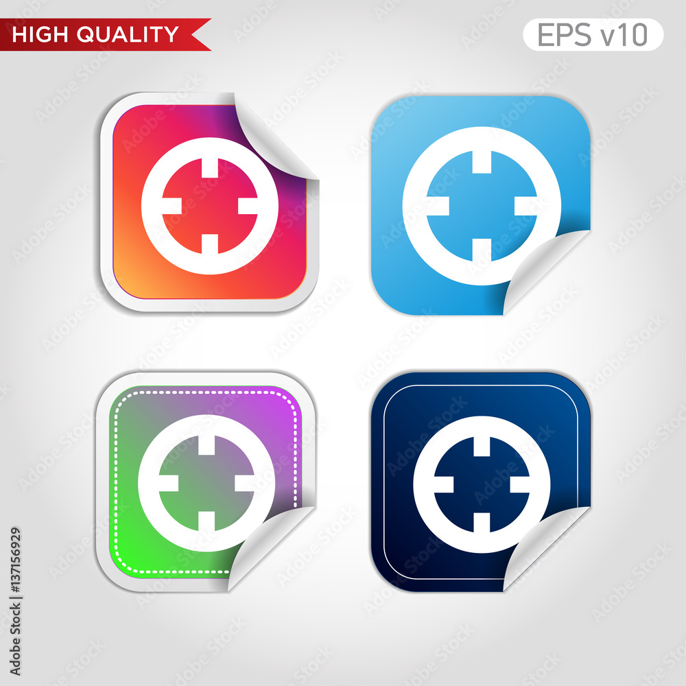 Target icon. Button with target level icon. Modern UI vector. Target icon. Button with target level icon. Modern UI vector.