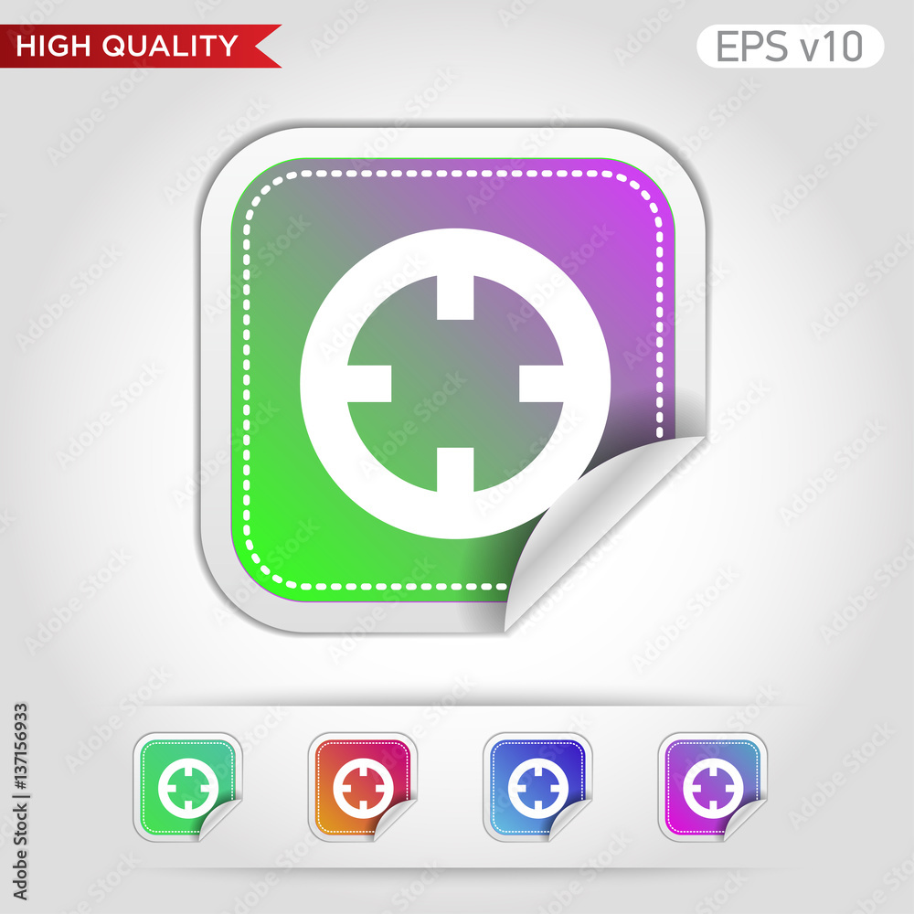 Target icon. Button with target level icon. Modern UI vector. Target icon. Button with target level icon. Modern UI vector.