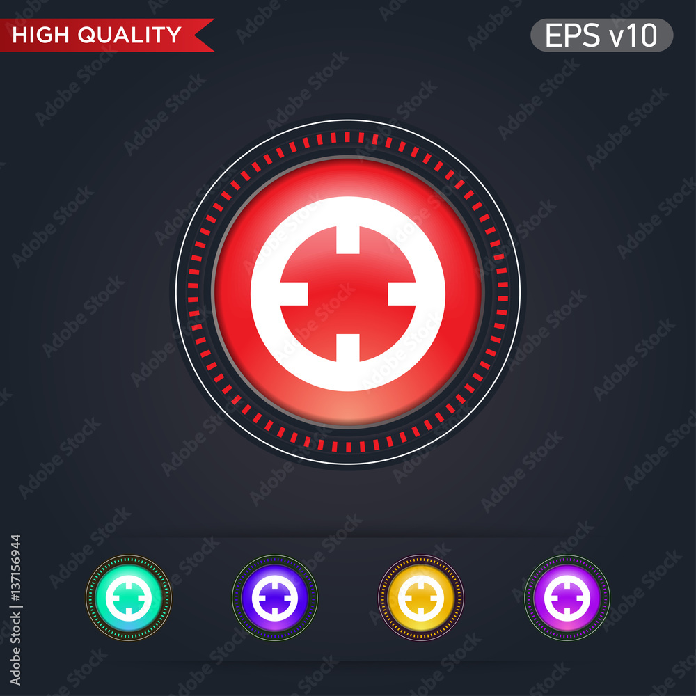 Obraz premium Target icon. Button with target level icon. Modern UI vector.