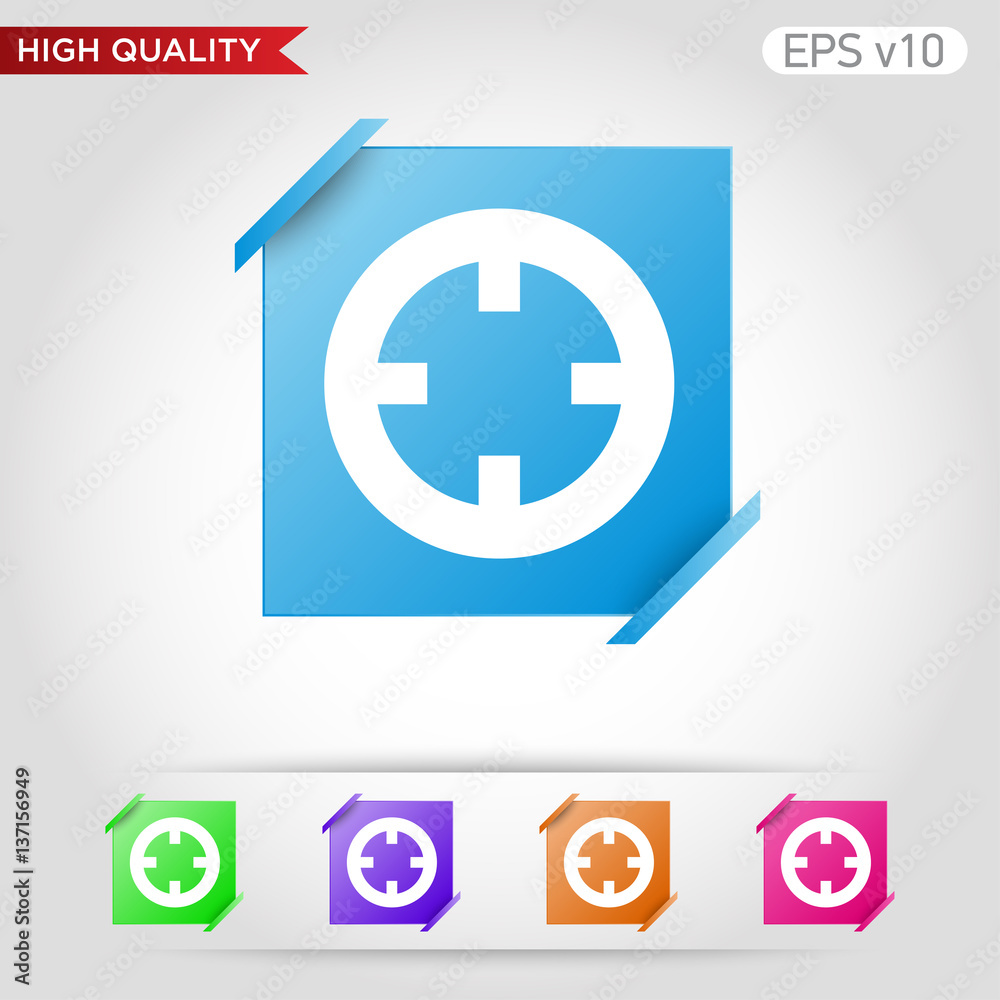 Obraz premium Target icon. Button with target level icon. Modern UI vector.