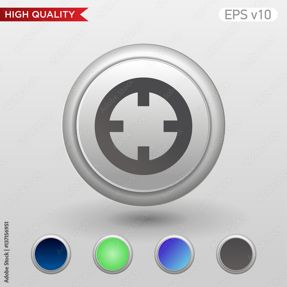 Target icon. Button with target level icon. Modern UI vector. Target icon. Button with target level icon. Modern UI vector.