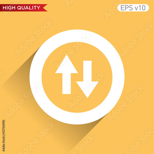 Up and down arrows icon. Button with arrows level icon. Modern UI vector.