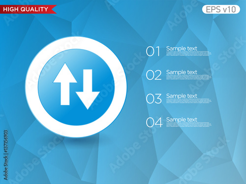 Up and down arrows icon. Button with arrows level icon. Modern UI vector.