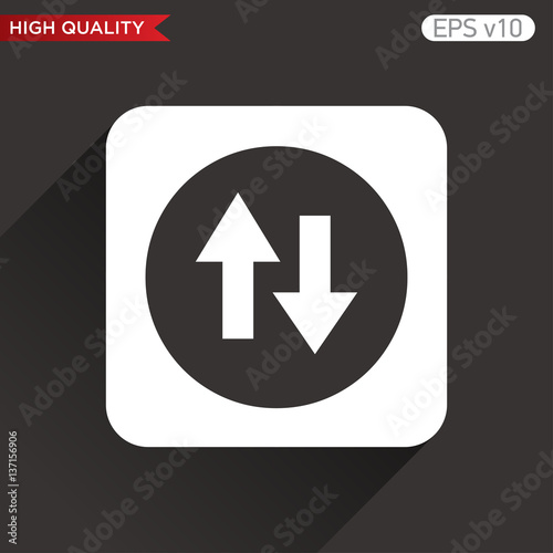 Up and down arrows icon. Button with arrows level icon. Modern UI vector.