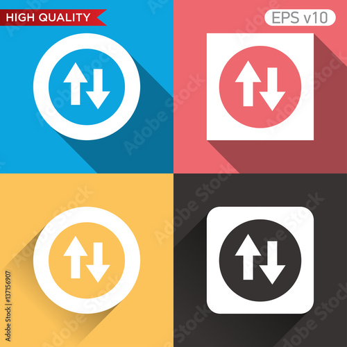 Up and down arrows icon. Button with arrows level icon. Modern UI vector.