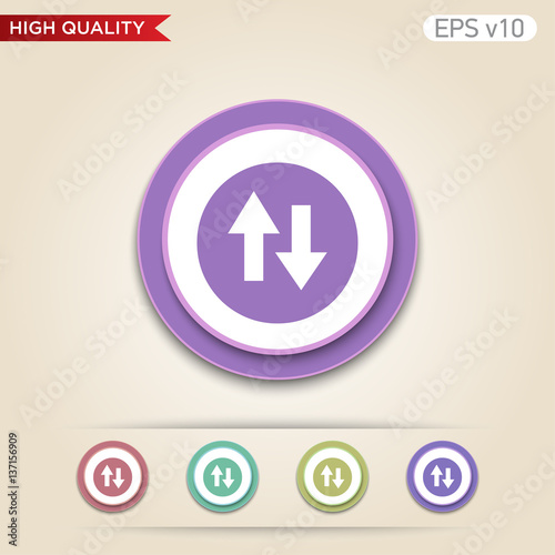 Up and down arrows icon. Button with arrows level icon. Modern UI vector.