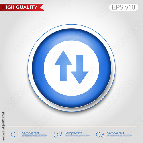 Up and down arrows icon. Button with arrows level icon. Modern UI vector.