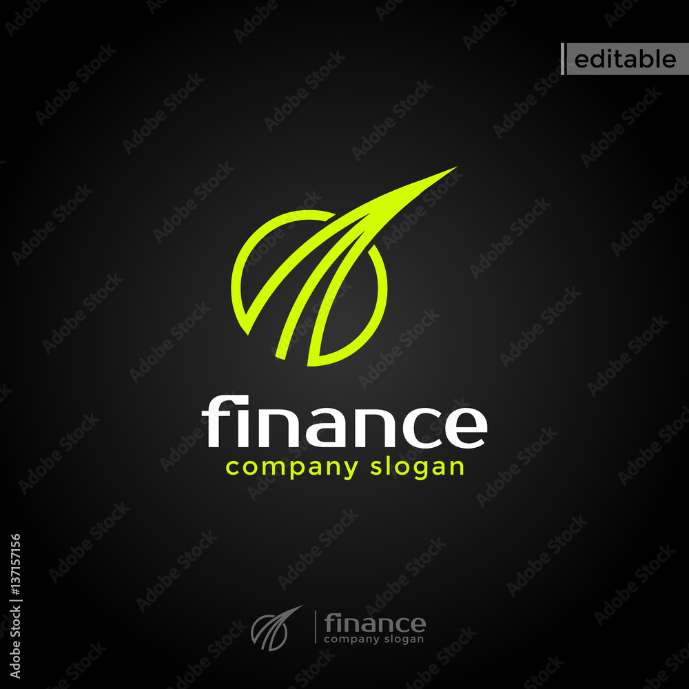 fin finance logo. modern eye catching logo with green color fin finance logo. modern eye catching logo with green color