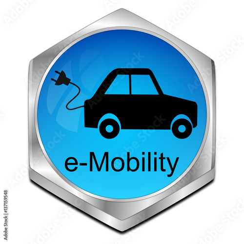 e-Mobility Button - 3D illustration