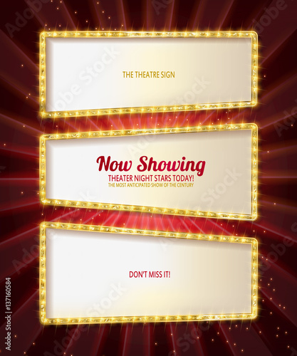Gold frame retro comic design banner