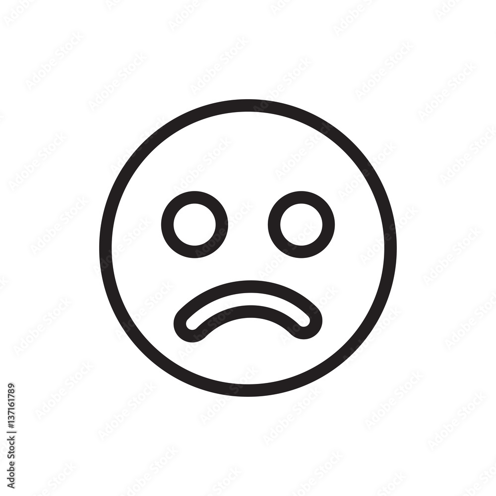 sad smiley icon illustration sad smiley icon illustration