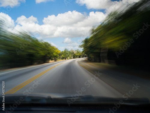 Driver's Point of View Motion Blurred