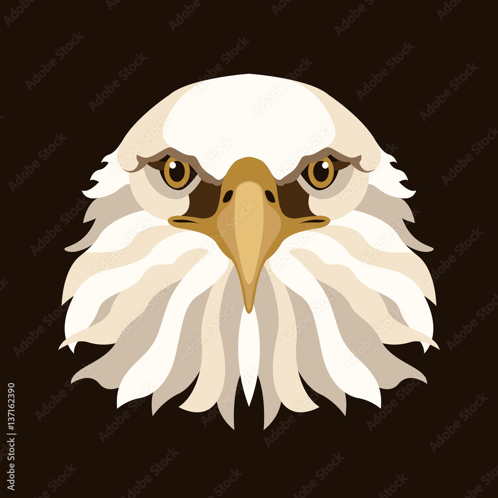 Obraz premium eagle head face vector illustration style Flat