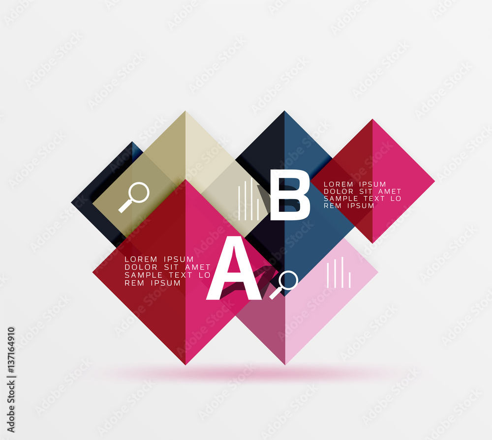 Overlapping square infographics Overlapping square infographics