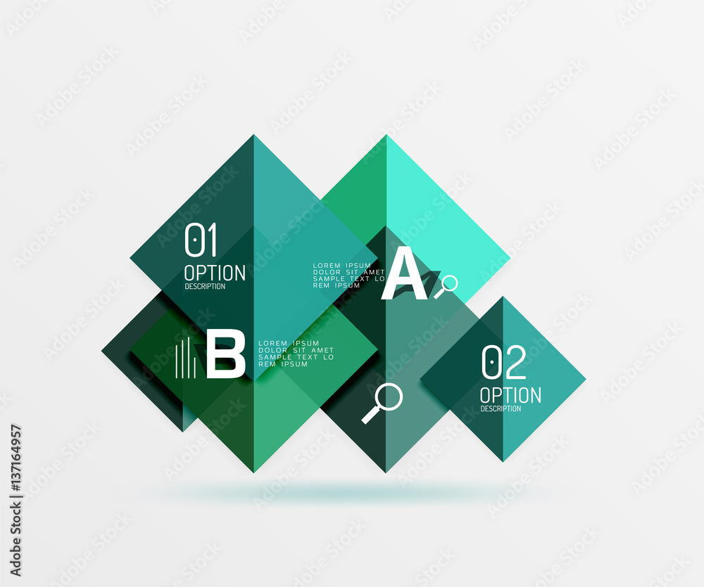 Overlapping square infographics Overlapping square infographics
