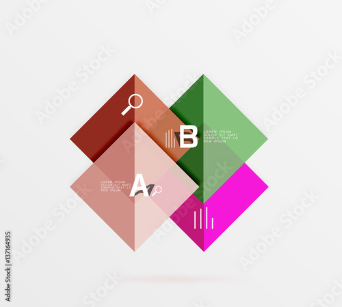 Free Download Overlapping square infographics - GFXLoad
