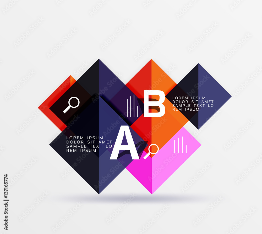 Glossy squares with text, abstract geometric design concept Glossy squares with text, abstract geometric design concept
