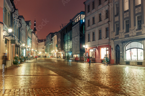 night view of the street, Tallinn © MKavalenkau