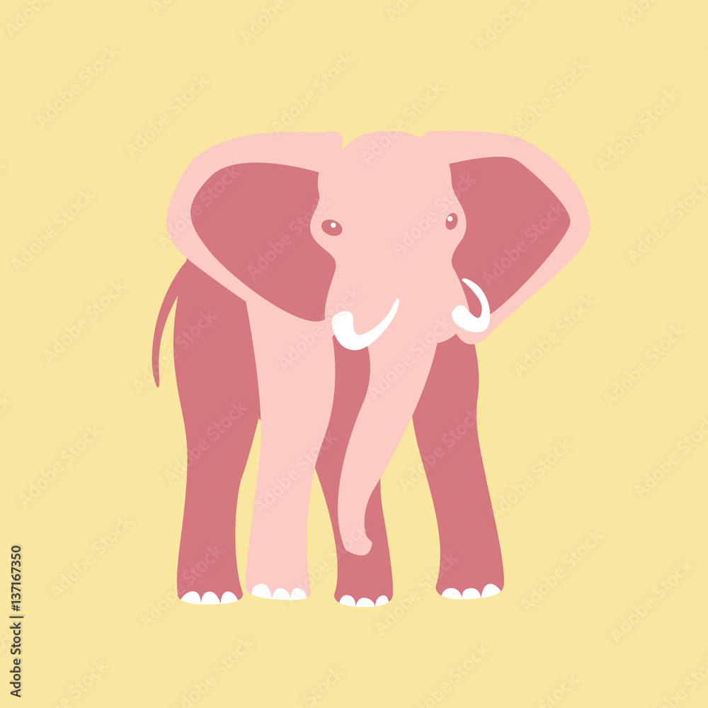elephant vector illustration style Flat Stock Vector | Adobe Stock