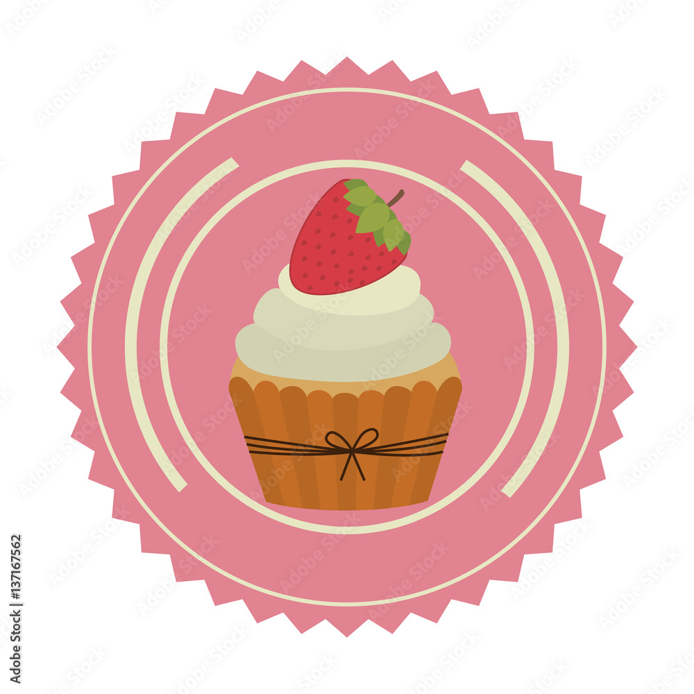 emblem muffin cupcakes icon design, vector illustration emblem muffin cupcakes icon design, vector illustration