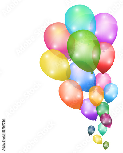 Colorful Balloons on White Background. vector